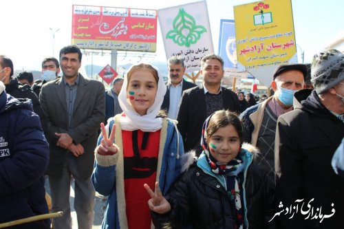 حضور انقلابی مردم شهرستان آزادشهر راهپیمایی 22بهمن