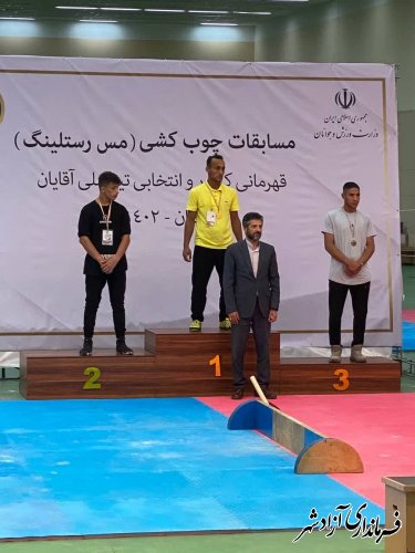 مدال طلای مسابقات چوبکشی قهرمانی کشور