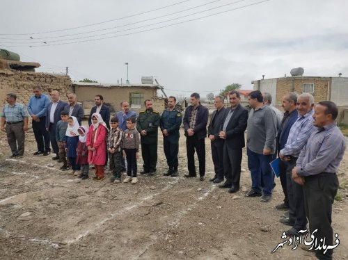 آئین کلنگ زنی مدرسه ابتدایی روستای نرگس‌چال