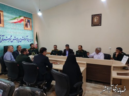  جلسه کمیته هماهنگی و پشتیبانی بسیج دانش آموزی شهرستان آزادشهر