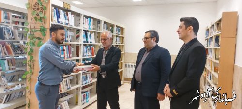 دیدار سرپرست اداره فرهنگ و ارشاد اسلامی شهرستان آزادشهربا مسئول کتابخانه نگین شهر