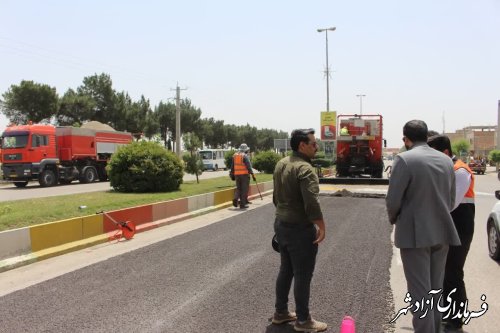 ۱۹۰ هزار مترمربع عملیات روکش آسفالت حفاظتی در آزادشهر در حال اجرا می باشد